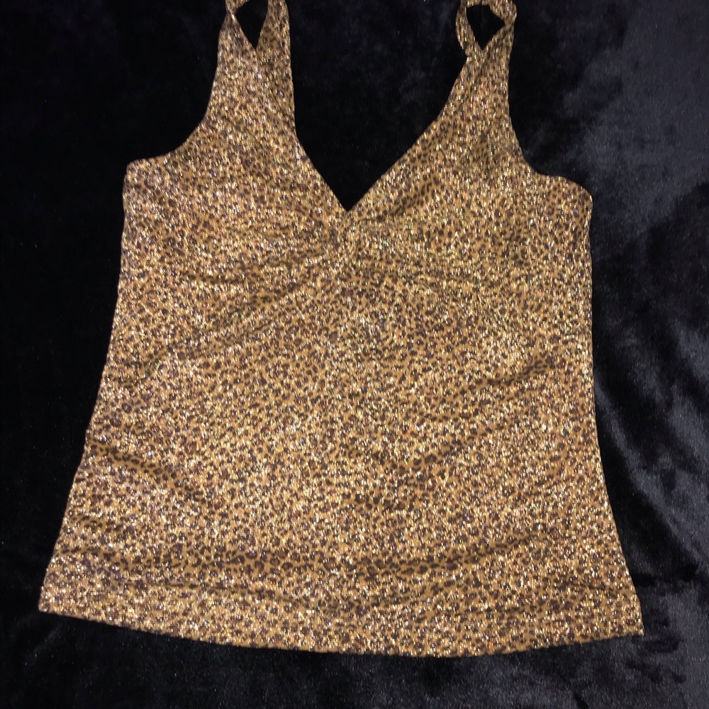 Express shimmer lessors print front tie tank top - Picture 2 of 5